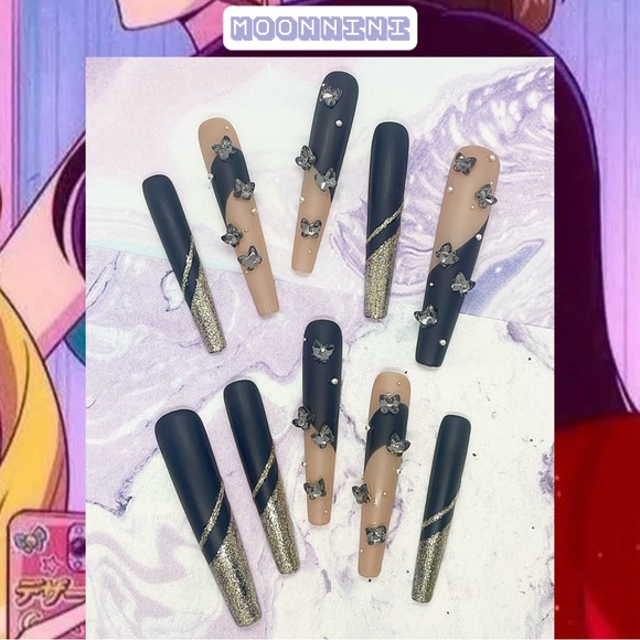 MOONNiNi XL handmade press on nails w/toolkit - Picture 2 of 9